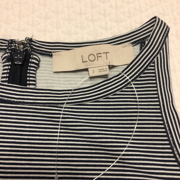 NWOT Loft Petite Dot Mixed Media Flair Dress - Picture 13 of 14